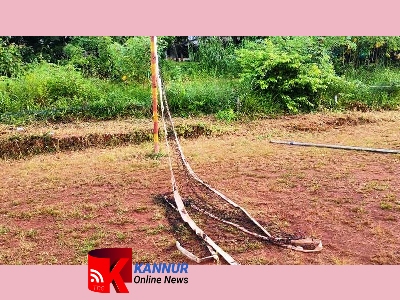 പാണപ്പുഴയില്‍ സമൂഹദ്രോഹികള്‍ വോളിബോള്‍ കോര്‍ട്ട് നശിപ്പിച്ചു-പരിയാരം പോലീസ് കേസെടുത്തു-