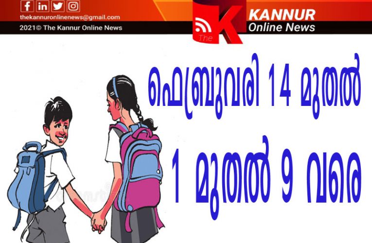സ്‌കൂളുകള്‍ മുഴുവനായി തുറക്കുന്നു-ഫെബ്രുവരി-14 മുതല്‍