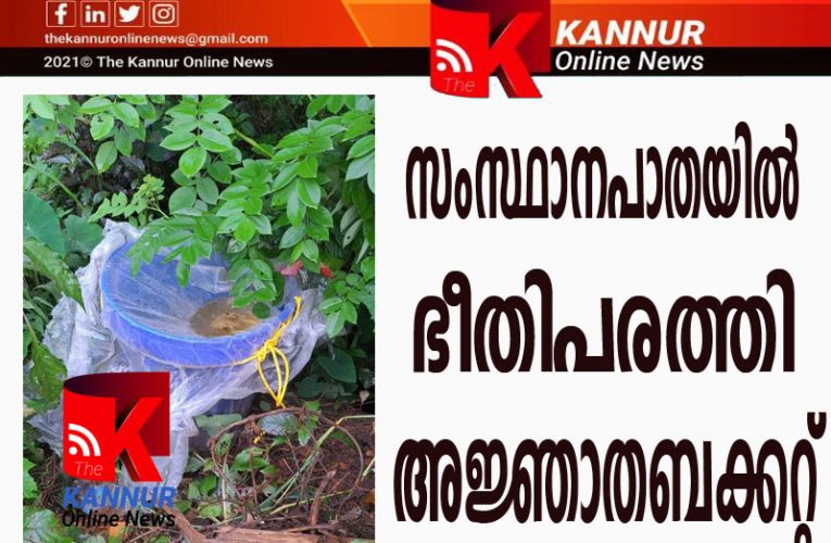 സംസ്ഥാനപാതയില്‍ ഭീതിപരത്തി അജ്ഞാത ബക്കറ്റ്