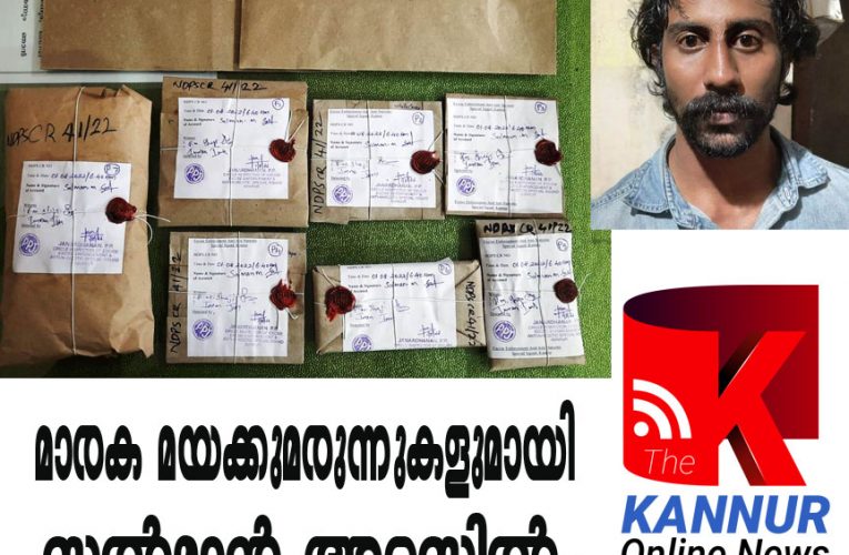 കൂട്ടുപുഴയില്‍ നിന്നു വന്‍ മയക്കുമരുന്നു ശേഖരം പിടികൂടി-എട്ടിക്കുളം സ്വദേശി പിടിയില്‍.