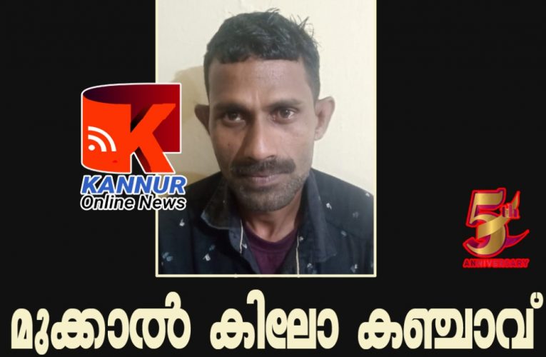 മുക്കാല്‍  കിലോ  കഞ്ചാവ്-മനു അറസ്റ്റില്‍.