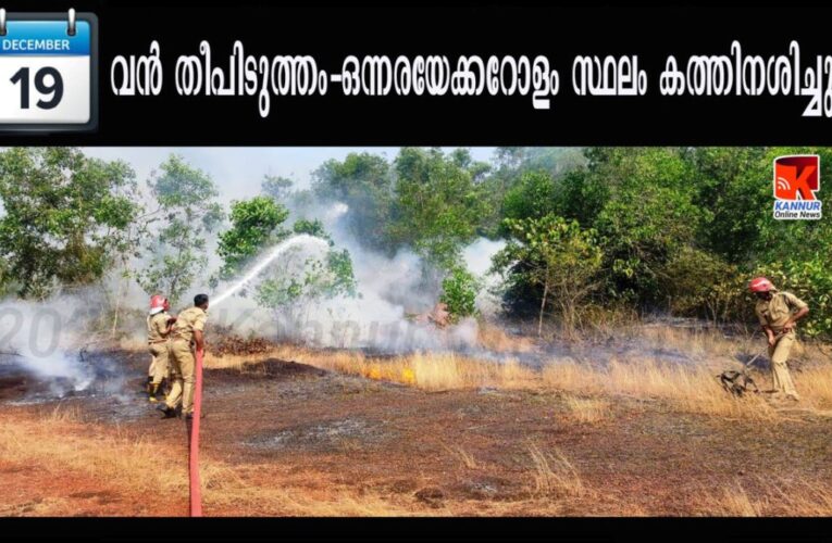 വന്‍ തീപിടുത്തം-ഒന്നരയേക്കറോളം സ്ഥലം കത്തിനശിച്ചു.