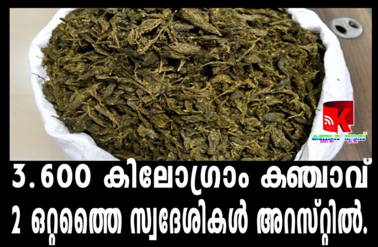 3.600 കിലോഗ്രാം കഞ്ചാവ്  രണ്ട് ഒറ്റത്തൈ സ്വദേശികള്‍ അറസ്റ്റില്‍.