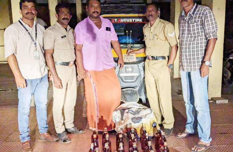 21 ലിറ്റര്‍ വിദേശ മദ്യവുമായി ഓട്ടോ റിക്ഷ സഹിതം കാനംവയല്‍ സ്വദേശിയായ യുവാവ് എക്‌സൈസ് കസ്റ്റഡിയില്‍.