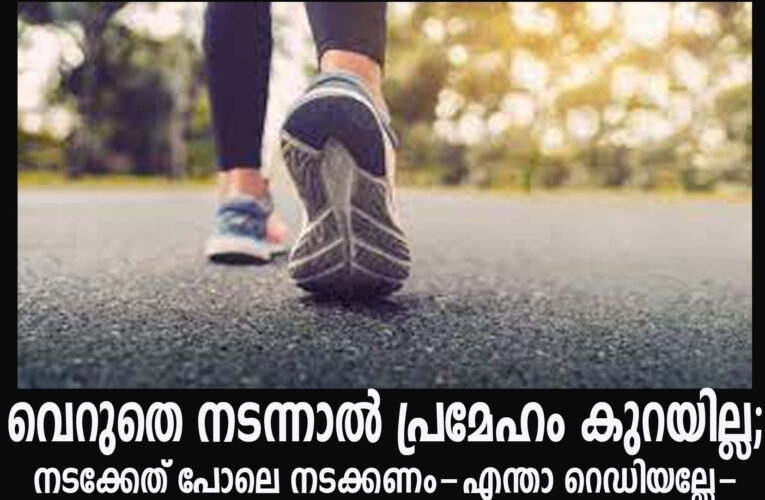 വെറുതെ നടന്നാല്‍ പ്രമേഹം കുറയില്ല; നടക്കേണ്ടത് പോലെ നടക്കണം-എന്താ റെഡിയല്ലേ-