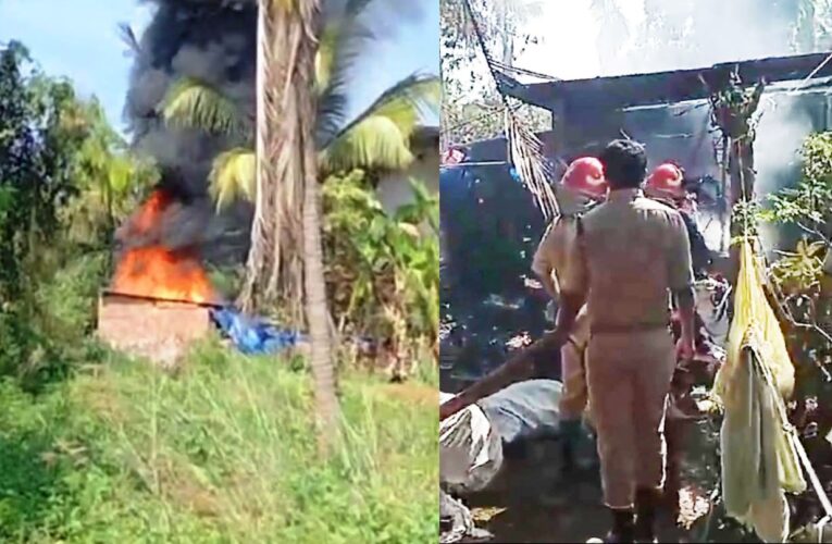 റബ്ബര്‍ പുകപ്പുര കത്തിനശിച്ചു-2 ലക്ഷം നഷ്ടം