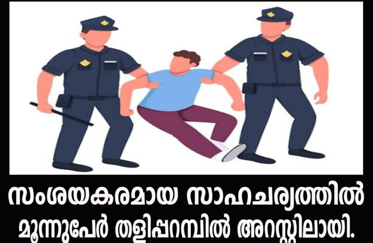 സംശയകരമായ സാഹചര്യത്തില്‍ മൂന്നുപേര്‍ അറസ്റ്റിലായി.