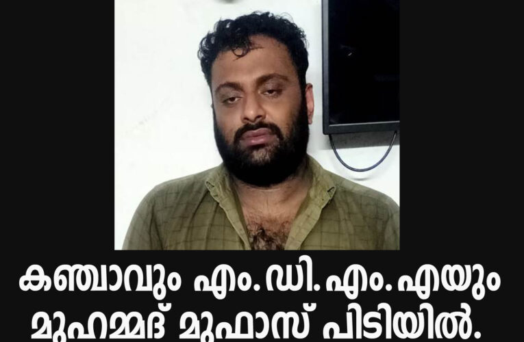 കഞ്ചാവും എം.ഡി.എം.എയും മുഹമ്മദ് മുഫാസ് പിടിയില്‍.