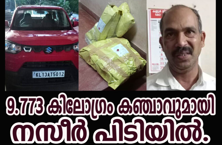 9.773 കിലോഗ്രം കഞ്ചാവുമായി നസീര്‍ പിടിയില്‍.