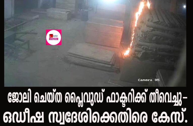 ജോലി ചെയ്ത പ്ലൈവുഡ് ഫാക്ടറിക്ക് തീവെച്ചു- ഒഡീഷ സ്വദേശിക്കെതിരെ കേസ്.