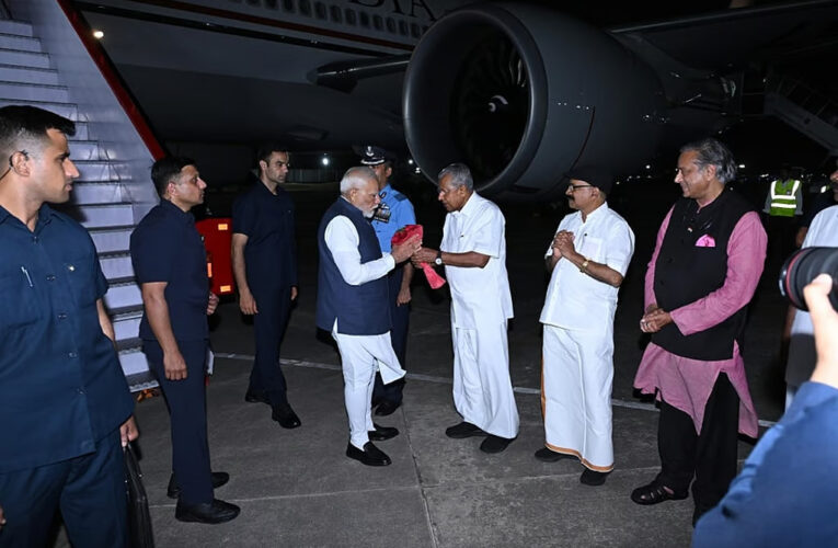 പ്രധാനമന്ത്രി എത്തി-വിഴിഞ്ഞം തുറമുഖം ഇന്ന് 11 ന് ഉദ്ഘാടനം ചെയ്യും.