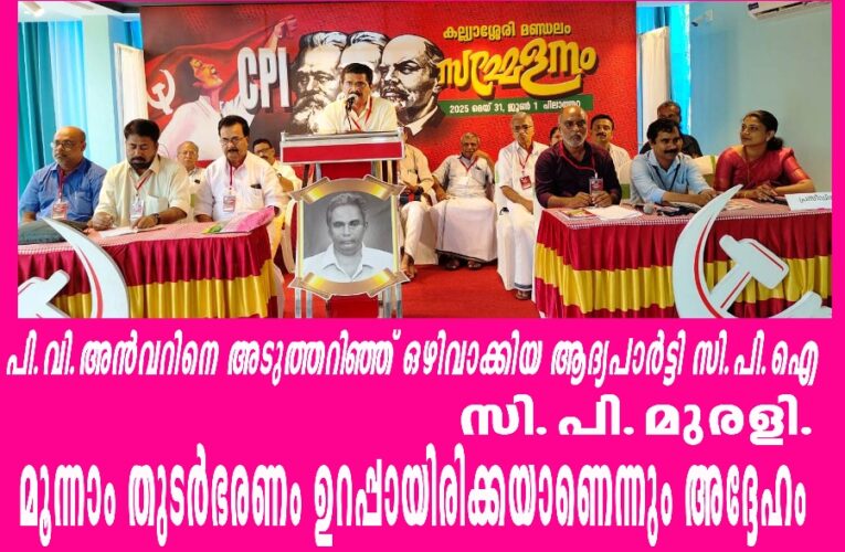 പി.വി.അന്‍വറിനെ അടുത്തറിഞ്ഞ് ഒഴിവാക്കിയ ആദ്യപാര്‍ട്ടി സി.പി.ഐ-സി.പി.മുരളി.