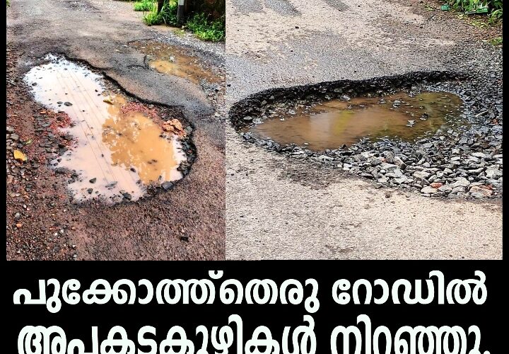 പുക്കോത്ത്‌തെരു റോഡില്‍ അപകടകുഴികള്‍ നിറഞ്ഞു.