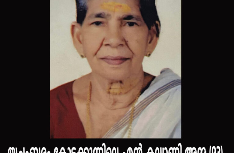 തൃച്ചംബരം കോട്ടക്കുന്നിലെ എന്‍.കല്യാണി അമ്മ (93) നിര്യാതയായി.