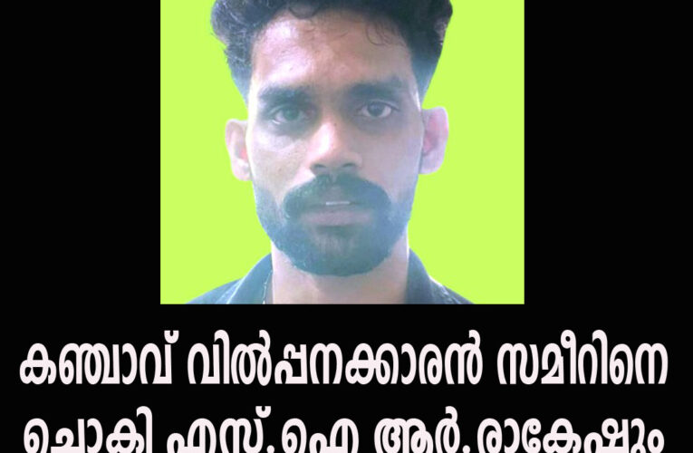 കഞ്ചാവ് വില്‍പ്പനക്കാരന്‍ സമീറിനെ ചൊക്ലി എസ്.ഐ ആര്‍.രാകേഷും സംഘവും അറസ്റ്റ് ചെയ്തു.