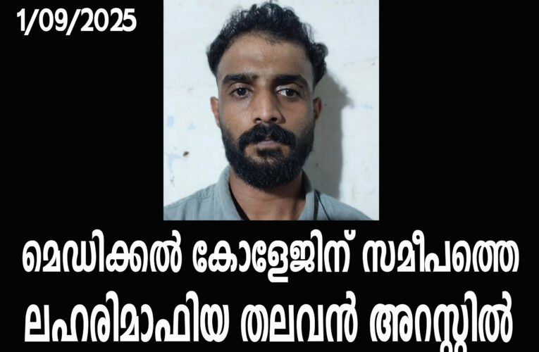 മെഡിക്കല്‍ കോളേജിന് സമീപത്തുനിന്നും എം.ഡി.എം.എയുമായി യുവാവ് പിടിയില്‍