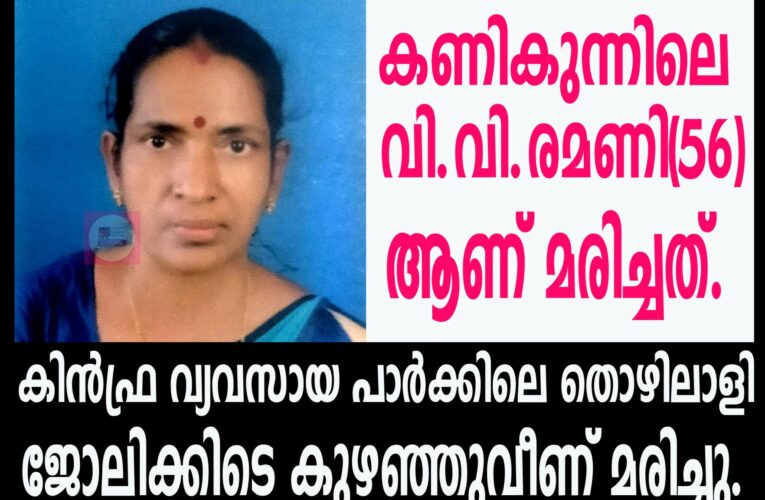 കിന്‍ഫ്ര വ്യവസായ പാര്‍ക്കിലെ തൊഴിലാളി ജോലിക്കിടെ കുഴഞ്ഞുവീണ് മരിച്ചു.