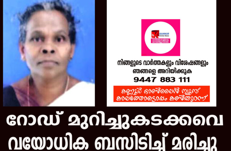 റോഡ് മുറിച്ചുകടക്കവെ വയോധിക ബസിടിച്ച് മരിച്ചു
