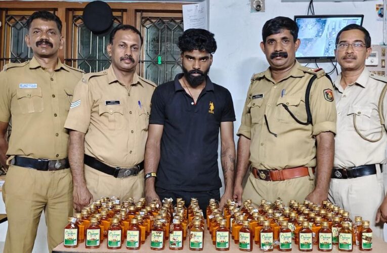 135 കുപ്പി മാഹി മദ്യവുമായി യുവാവ് പിടിയില്‍
