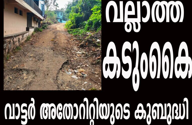 വാട്ടര്‍ അതോറിറ്റിയുടെ കുബുദ്ധി യാത്രക്കാര്‍ക്ക് ദുരിതമായി.