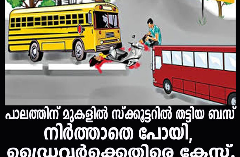 പാലത്തിന് മുകളില്‍ സ്‌ക്കൂട്ടറില്‍ തട്ടിയ ബസ് നിര്‍ത്താതെ പോയി, ഡ്രൈവര്‍ക്കെതിരെ കേസ്.