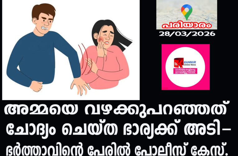 അമ്മയെ വഴക്കുപറഞ്ഞത് ചോദ്യം ചെയ്ത ഭാര്യക്ക് അടി- ഭര്‍ത്താവിന്റെ പേരില്‍ പോലീസ് കേസ്.