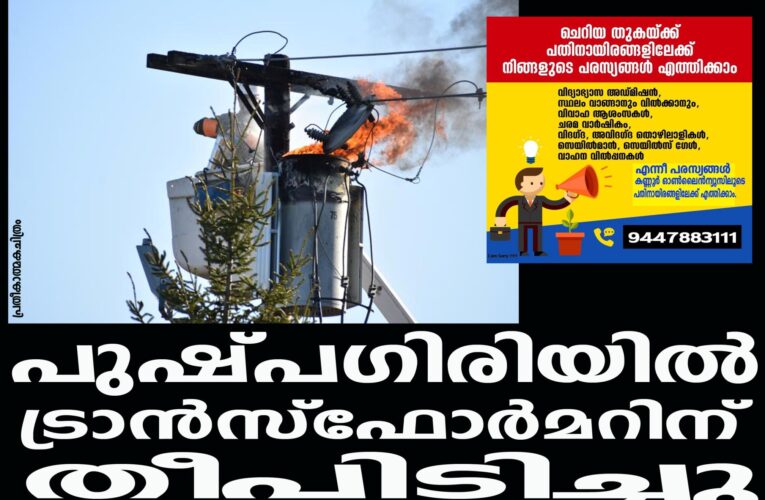 പുഷ്പഗിരിയില്‍ ട്രാന്‍സ്‌ഫോര്‍മറിന് തീപിടിച്ചു.