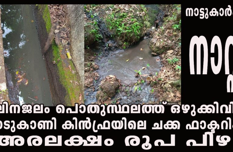 മലിനജലം ഒഴുക്കി വിട്ടതിന് നാടുകാണി കിന്‍ഫ്രയില്‍ പ്രവര്‍ത്തിച്ചു വരുന്ന ചക്ക ഫാക്ടറിക്ക് അരലക്ഷം പിഴ