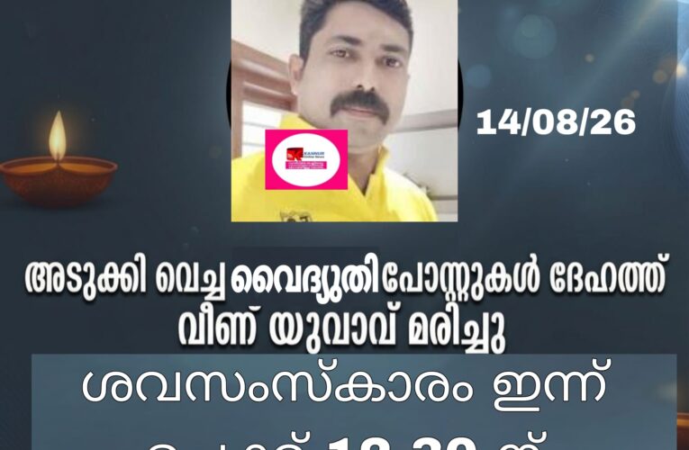 ഇലക്ട്രിക് പോസ്റ്റ് ദേഹത്ത് വീണ് പരിക്കേറ്റ യുവാവ് മരിച്ചു.